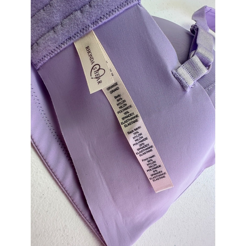 Rhonda Shear 2Pk Molded Cup Bra L Black Zebra Orchid Purple Wireless Comfort - Picture 15 of 16